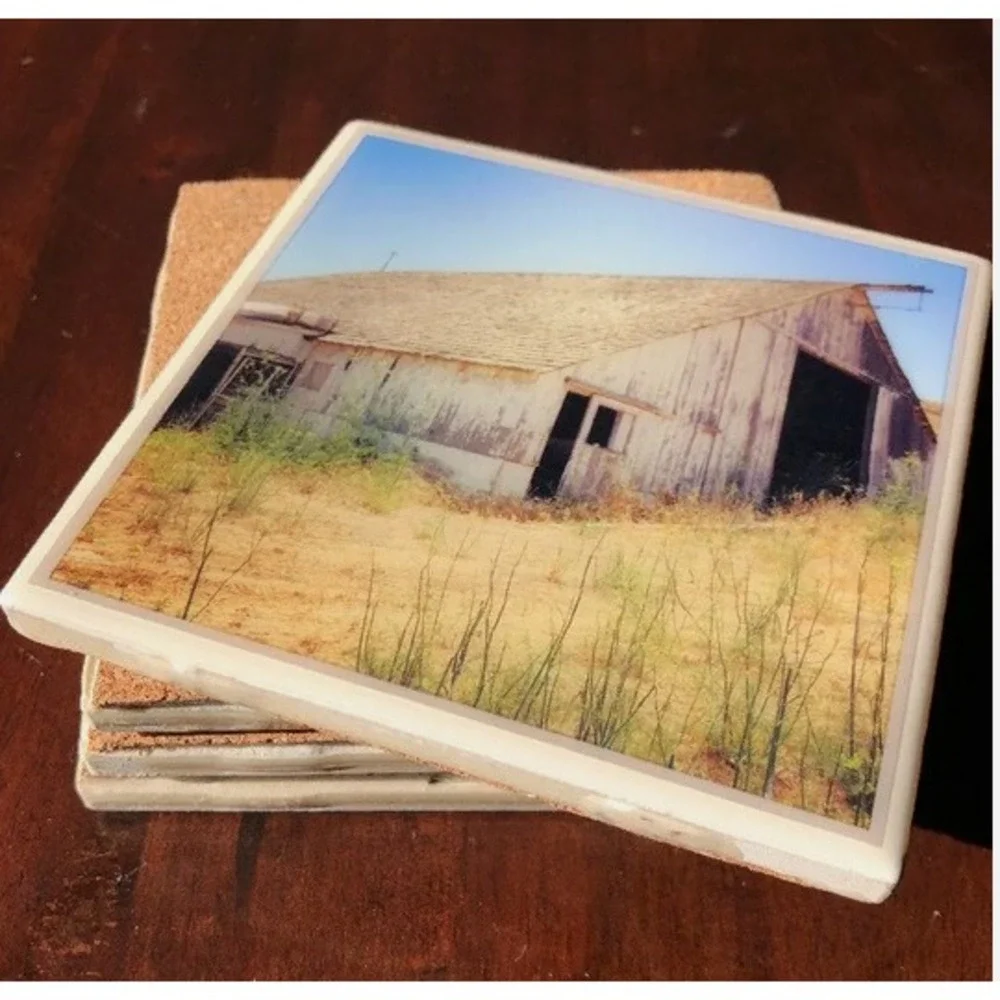 Art Photography Tile Drink Coasters Set Farmhouse Decor Horses Barware‎ Table